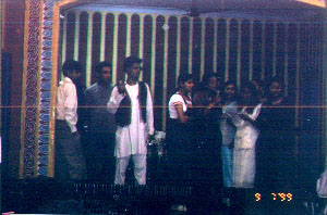 Naresh, Reza and Bitu readying to sing..