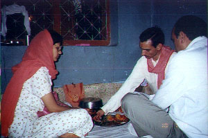 With Mamaji and Panditji