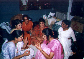 Ma laughing heartily....Chachi, Anju didi, Anita 